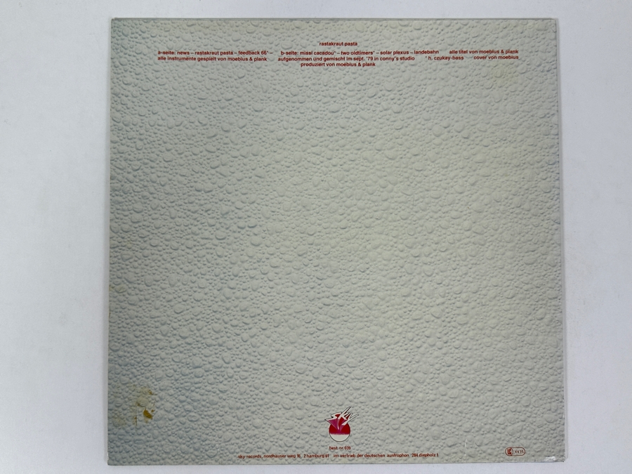 Moebius & Plank - Rastakraut Paste Sky Records Sky 039 1980 Vinyl Record [Photo 2]