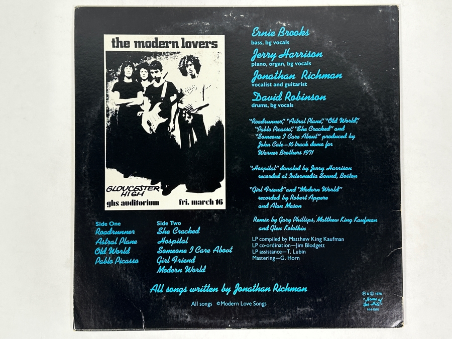 The Modern Lovers - The Modern Lovers, Home Of The Hits - HH-1910, 1976 Vinyl Record [Photo 2]