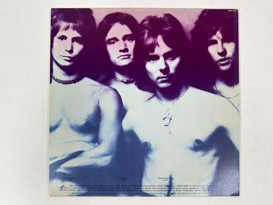 Montrose - Montrose, Warner Bros. Records, BSK 3106, 1973 Hard Rock Debut Album Vinyl Record [Photo 2]