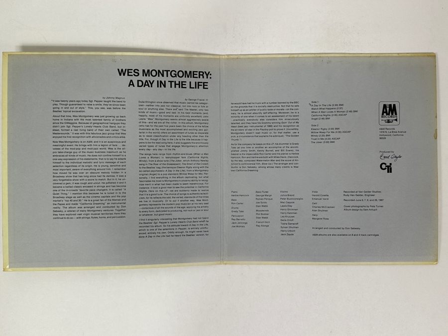 Wes Montgomery - A Day In The Life A&M Records A&M-SP 3001 1967 Vinyl Record [Photo 2]