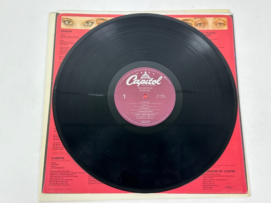 Motels - Careful. Capitol Records, ST-12070 1980 Vinyl Record [Photo 4]