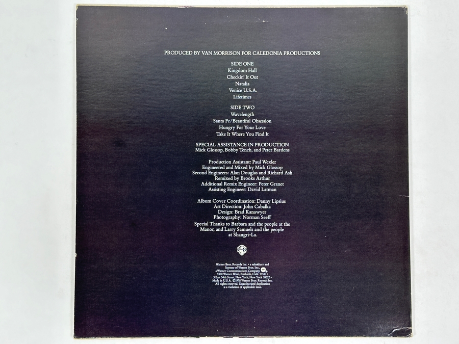 Van Morrison - Wavelength Warner Bros. Records BSK 3212 1978 Vinyl Record [Photo 2]