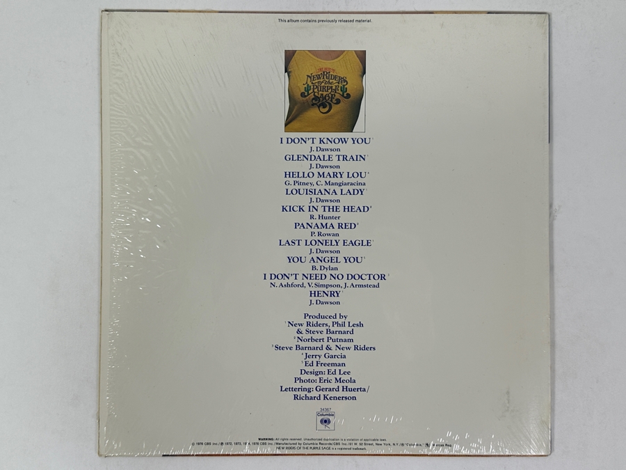New Riders Of The Purple Sage - The Best Of - Columbia PC 34367 1976 Vinyl Record [Photo 2]