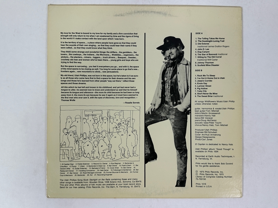 Utah Phillips - Utah Phillips - Philo PH 1006 1973 Vinyl Record [Photo 2]