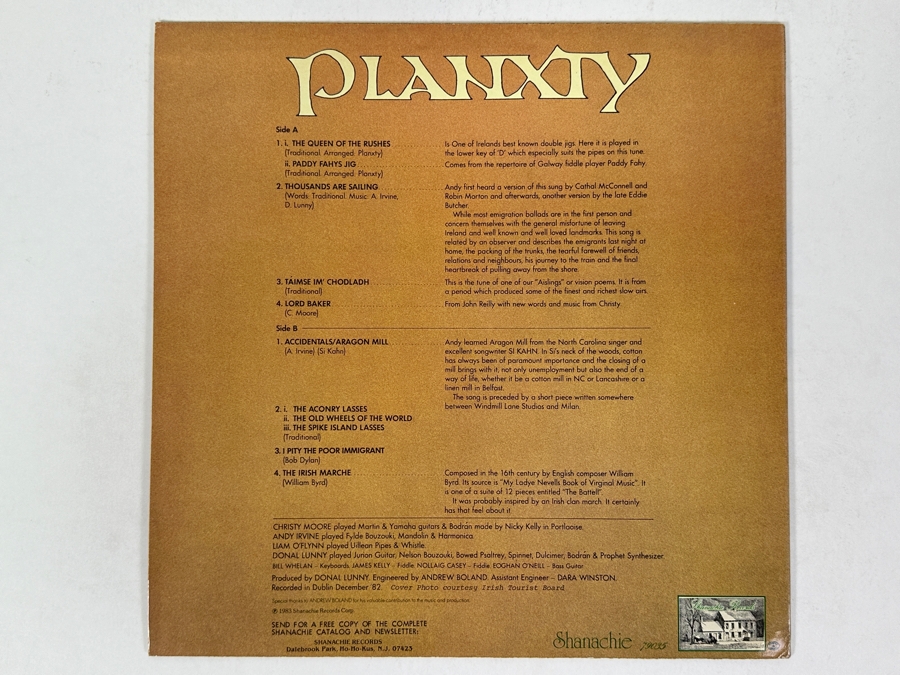 Planxty - Words & Music - Shanachie Records 79035 1983 Vinyl Record [Photo 2]