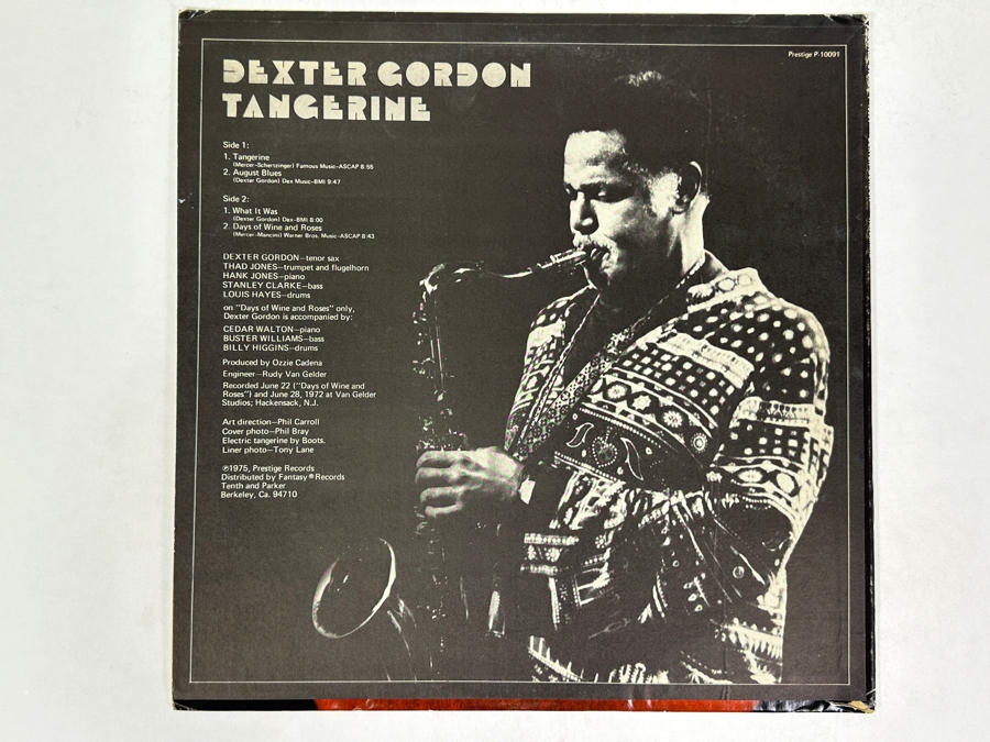Dexter Gordon - Tangerine Prestige P-10091 1975 Vinyl Record [Photo 2]