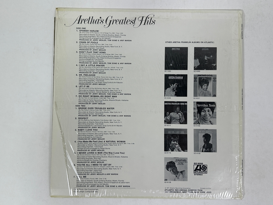 Aretha Franklin - Greatest Hits, Atlantic Records SD 8295 1971 Vinyl Record [Photo 2]