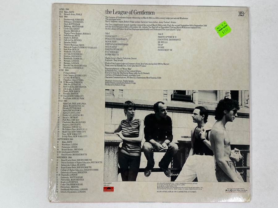Robert Fripp - The League Of Gentlemen Album Polydor Records PD-1-6317 1981 Vinyl Record [Photo 2]