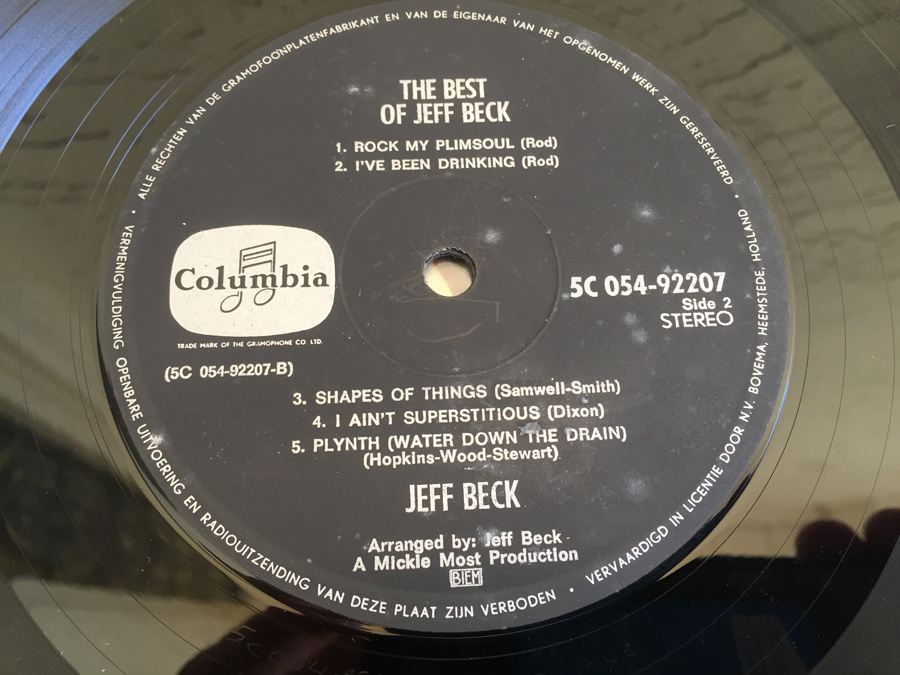 Jeff Beck ‎- The Best Of Jeff Beck - Columbia ‎- 5C 054-92207 [Photo 6]