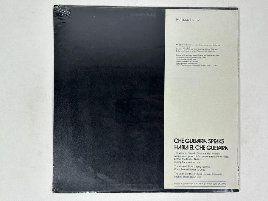 Factory Sealed Che Guevara - Legendary Leader's Speaks - Habla El Che Guevara, Paredon P-1017, 1973 Vinyl Record [Photo 2]