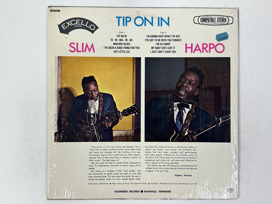 Slim Harpo - Tip On In, Excello Records, 8008, 1968 Vinyl Record [Photo 3]