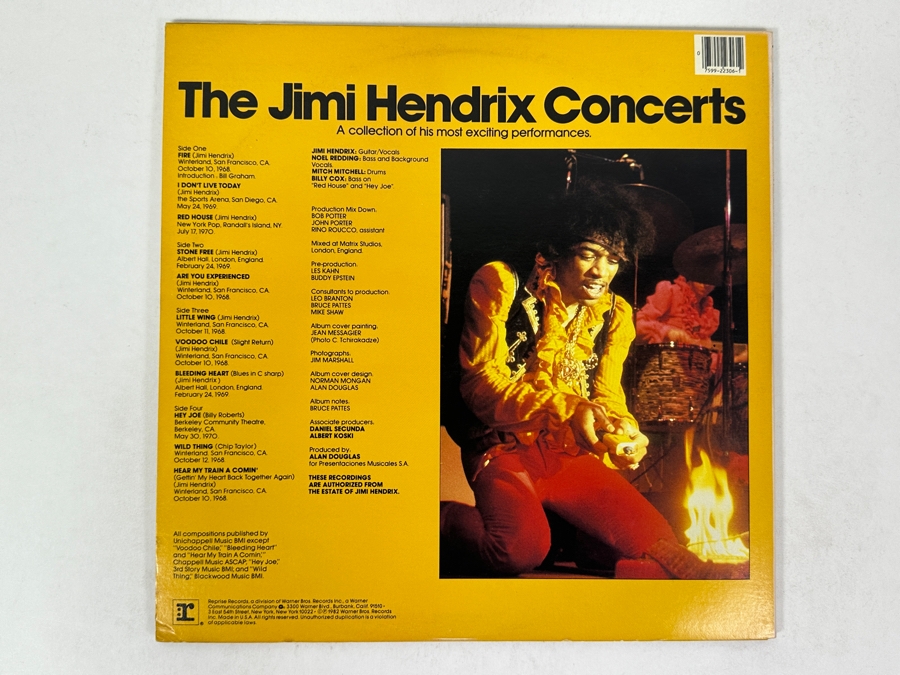 Jimi Hendrix - The Jimi Hendrix Concerts - Reprise Records 1-22306, 1982 2 x Vinyl Record [Photo 4]