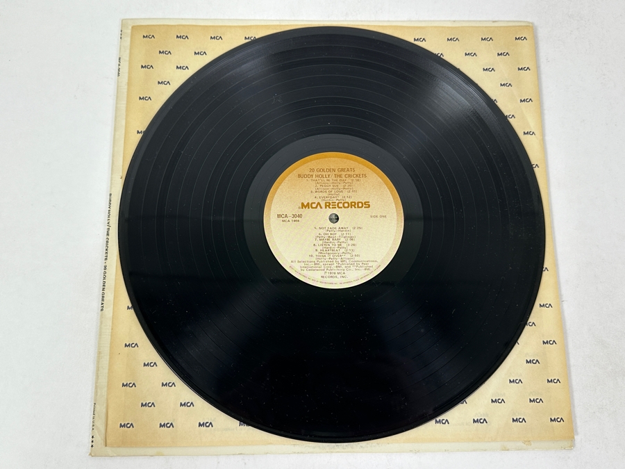 Buddy Holly / The Crickets - 20 Golden Greats, Music For Pleasure, MCA Records, MCA-3040, 1978 Vinyl Record [Photo 3]