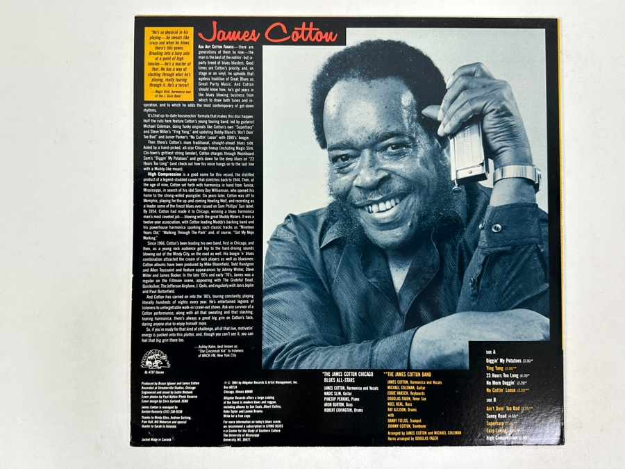 James Cotton - High Compression Alligator Records AL 4737 1984 Vinyl Record [Photo 2]