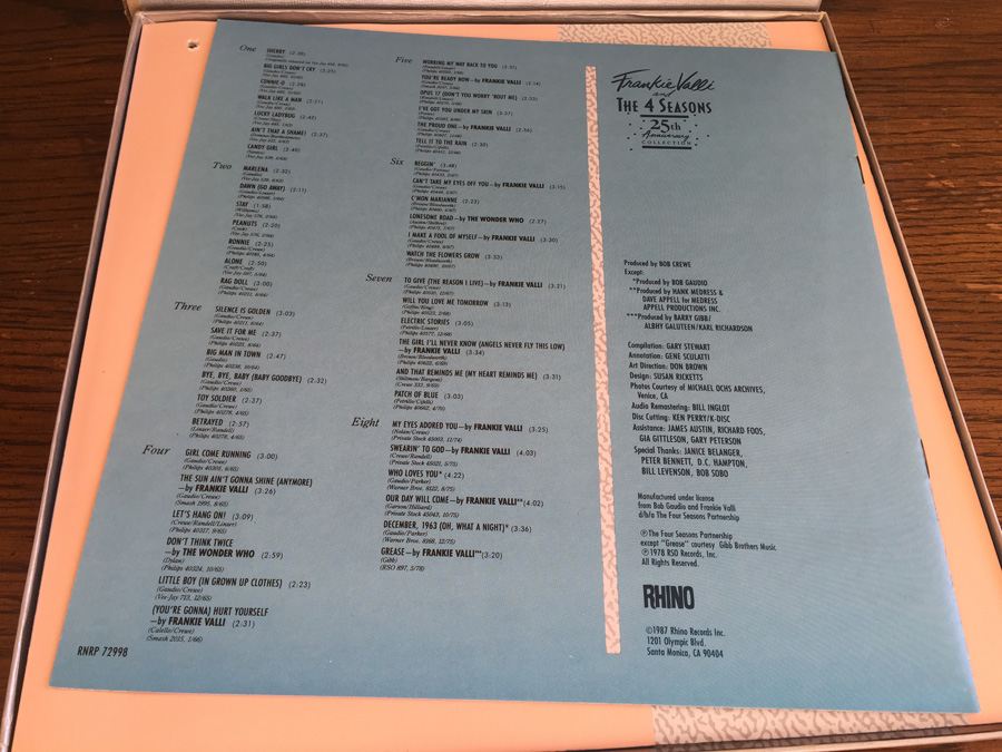 Four Seasons, The ‎- Frankie Valli & The 4 Seasons 25th Anniversary Collection - RNRP 72998-1 - 4 x Vinyl [Photo 10]