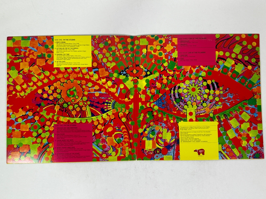 Cream - Wheels Of Fire, RSO Records RS-2-3002 1977 Vinyl Record [Photo 2]