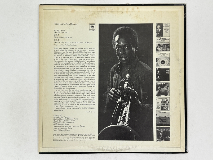 Miles Davis - In A Silent Way, Columbia, CS 9875, 1969 Vinyl Record [Photo 2]