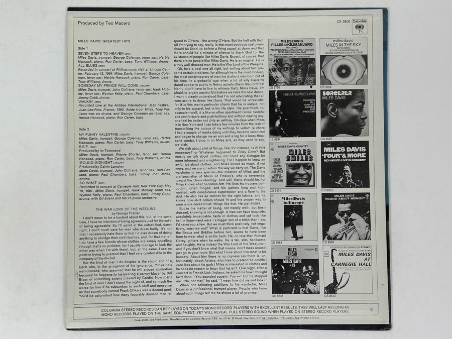 Miles Davis - Greatest Hits - Iconic Jazz Album From Columbia Records PC 9808 1977 - Highly Sought-After Vinyl Record [Photo 2]