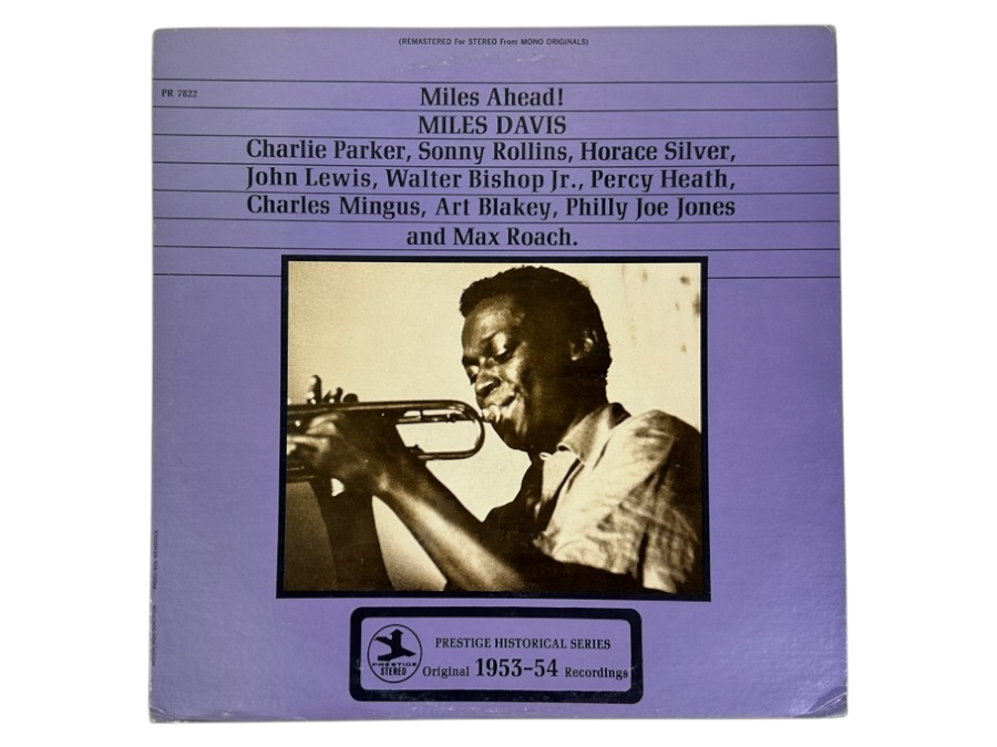 Miles Davis - Miles Ahead! On The Prestige Label, Part Of The Prestige Historical Series, Catalog PR 7822, Featuring Recordings From 1953-54, Released In 1970 Vinyl Record