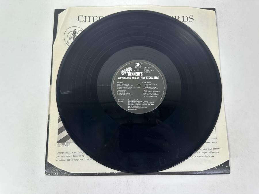 Dead Kennedys - Fresh Fruit For Rotting Vegetables, Cherry Red Records B RED 10, 1980 Vinyl Record [Photo 7]