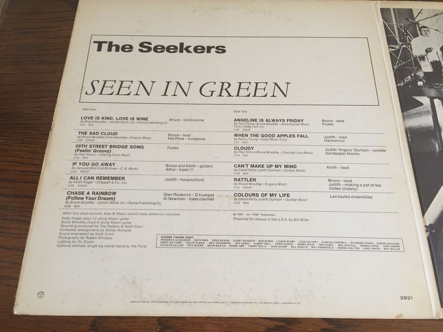 Seekers, The ‎- Seekers Seen In Green - Capitol Records ‎- SKAO-2821 [Photo 4]