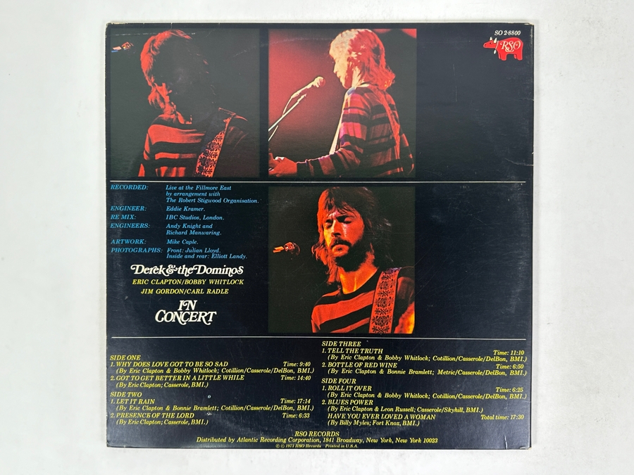 Derek & The Dominos - In Concert RSO SD 2-8800 1973 Vinyl Record [Photo 3]