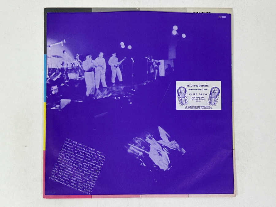 DEVO - Duty Now For The Future, Warner Bros. Records, BSK 3337, 1979 Vinyl Record [Photo 4]