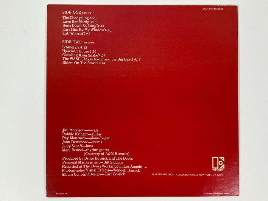 Doors - L.A. Woman Elektra Records EKS-75011 1971 Vinyl Record [Photo 2]