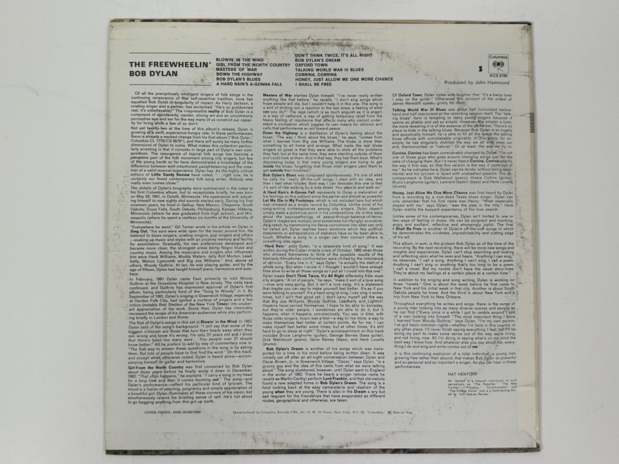 Bob Dylan - The Freewheelin' Columbia PC 8788 1963 Vinyl Record [Photo 3]