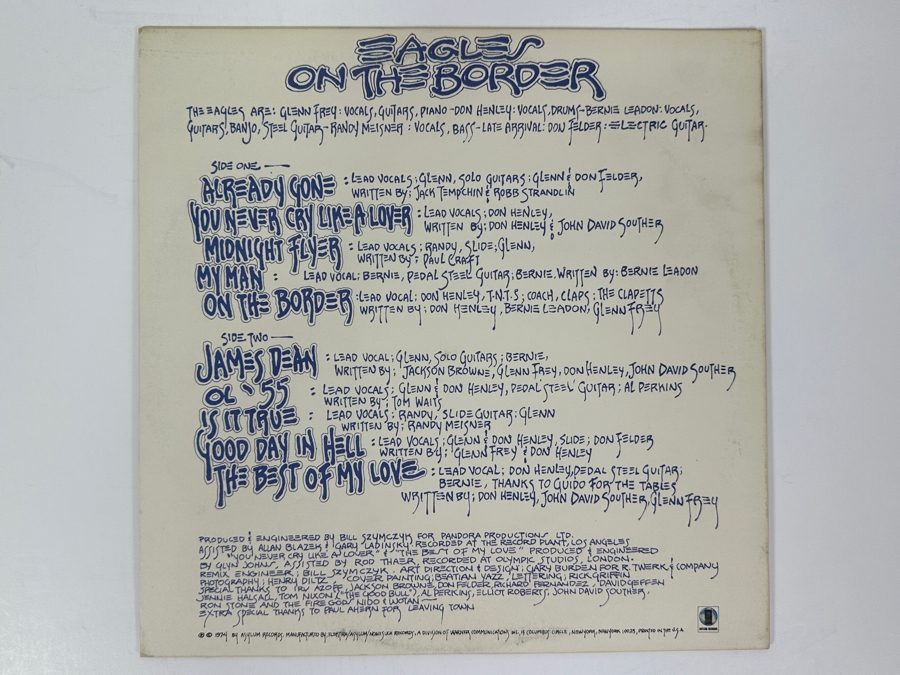 Eagles - On The Border, Asylum Records 7E-1004 1974 Vinyl Record [Photo 2]