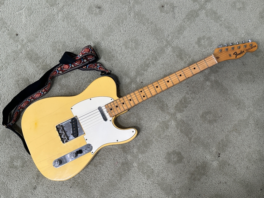 Vintage 1971 Fender Telecaster Electric Guitar, Featuring A Cream Body, White Pickguard, And Maple Fretboard S/N 309179 [Photo 2]
