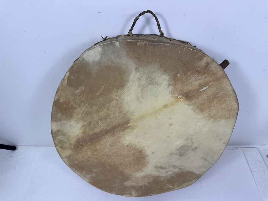 Round, Hand-Crafted Frame Drum With A Natural Skin Head And Rawhide Lacing 18'W [Photo 3]