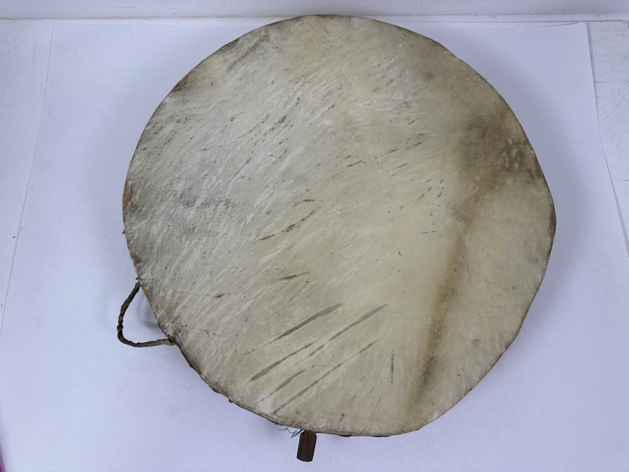 Round, Hand-Crafted Frame Drum With A Natural Skin Head And Rawhide Lacing 18'W [Photo 6]