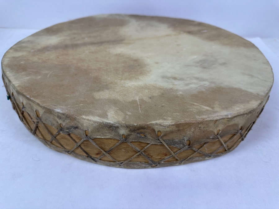 Round, Hand-Crafted Frame Drum With A Natural Skin Head And Rawhide Lacing 18'W [Photo 4]