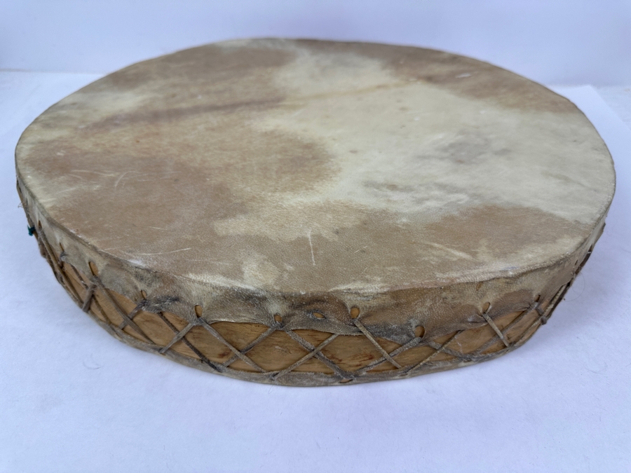 Round, Hand-Crafted Frame Drum With A Natural Skin Head And Rawhide Lacing 18'W [Photo 2]