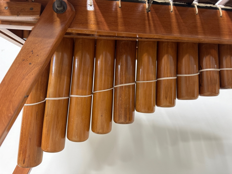 Handmade Wooden Marimba Percussion Instrument With Mallets And Wooden Stand 55W X 19.5D X 32'H [Photo 8]