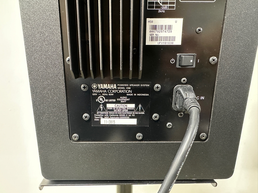 Two Yamaha HS8 Studio Monitor Speakers On Stands 48'H Retails $800+ [Photo 9]