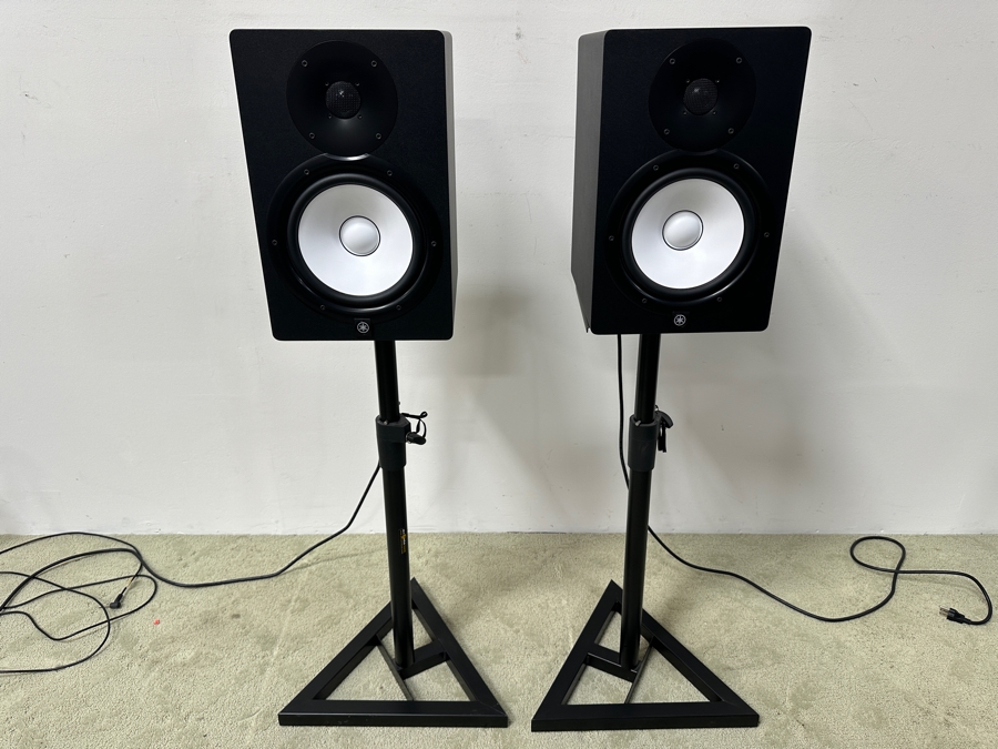 Two Yamaha HS8 Studio Monitor Speakers On Stands 48'H Retails $800+ [Photo 3]