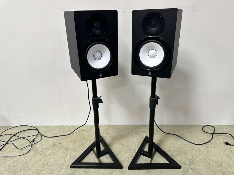 Two Yamaha HS8 Studio Monitor Speakers On Stands 48'H Retails $800+ [Photo 5]