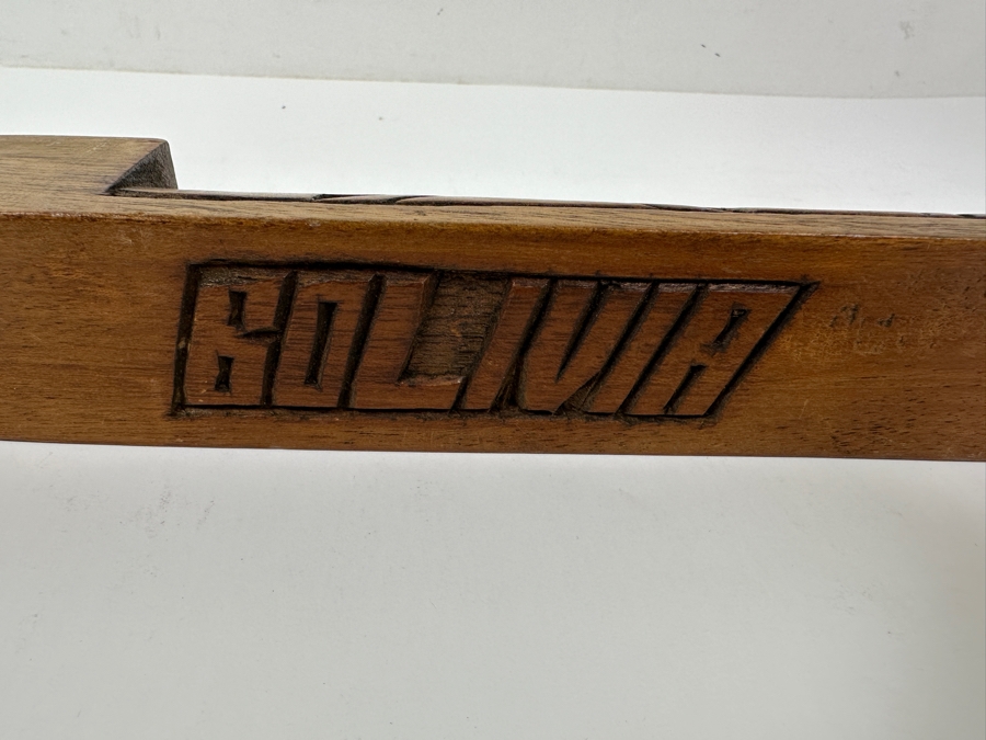 Wooden Carved Folk Flute With Intricate Geometric Designs From Bolivia 19.5'L [Photo 6]