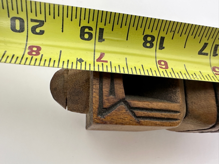 Wooden Carved Folk Flute With Intricate Geometric Designs From Bolivia 19.5'L [Photo 7]