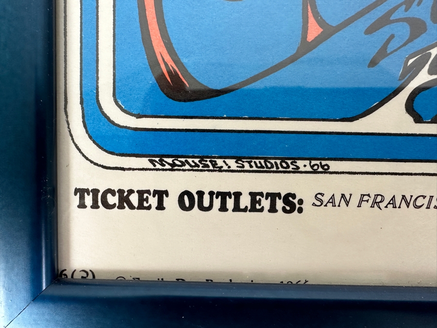 Vintage 1966 Mouse Studios Concert Poster Featuring The Grateful Dead - Skeleton & Roses Artwork For Avalon Ballroom FD-26-3 14' X 20' Framed [Photo 7]