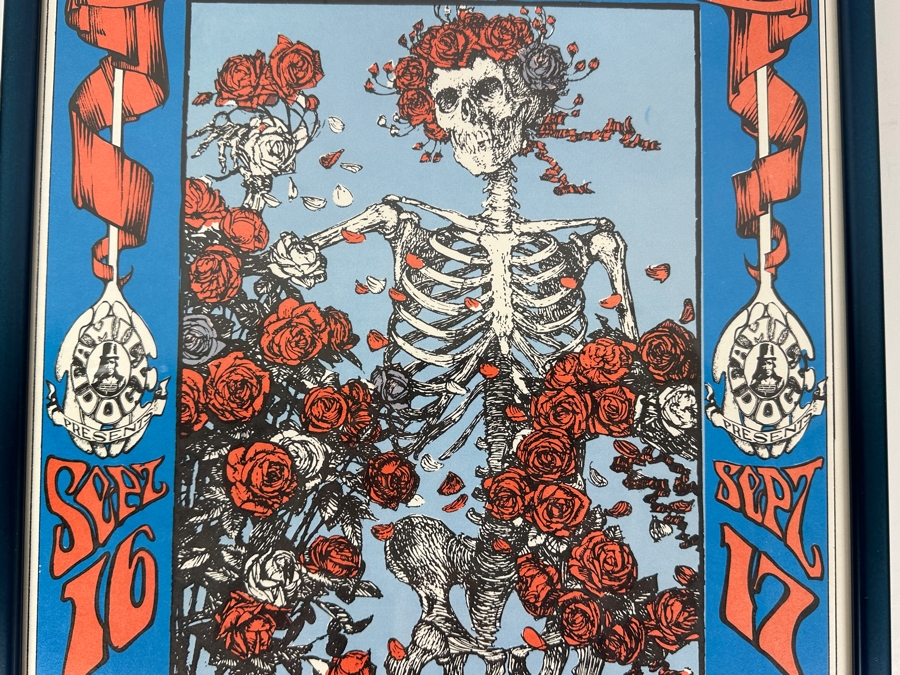 Vintage 1966 Mouse Studios Concert Poster Featuring The Grateful Dead - Skeleton & Roses Artwork For Avalon Ballroom FD-26-3 14' X 20' Framed [Photo 3]