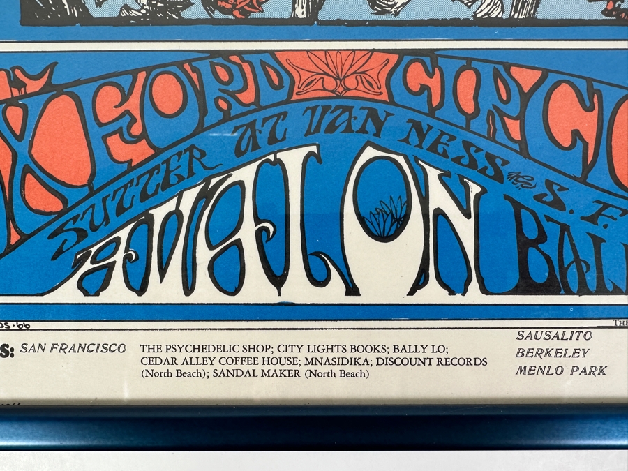 Vintage 1966 Mouse Studios Concert Poster Featuring The Grateful Dead - Skeleton & Roses Artwork For Avalon Ballroom FD-26-3 14' X 20' Framed [Photo 9]