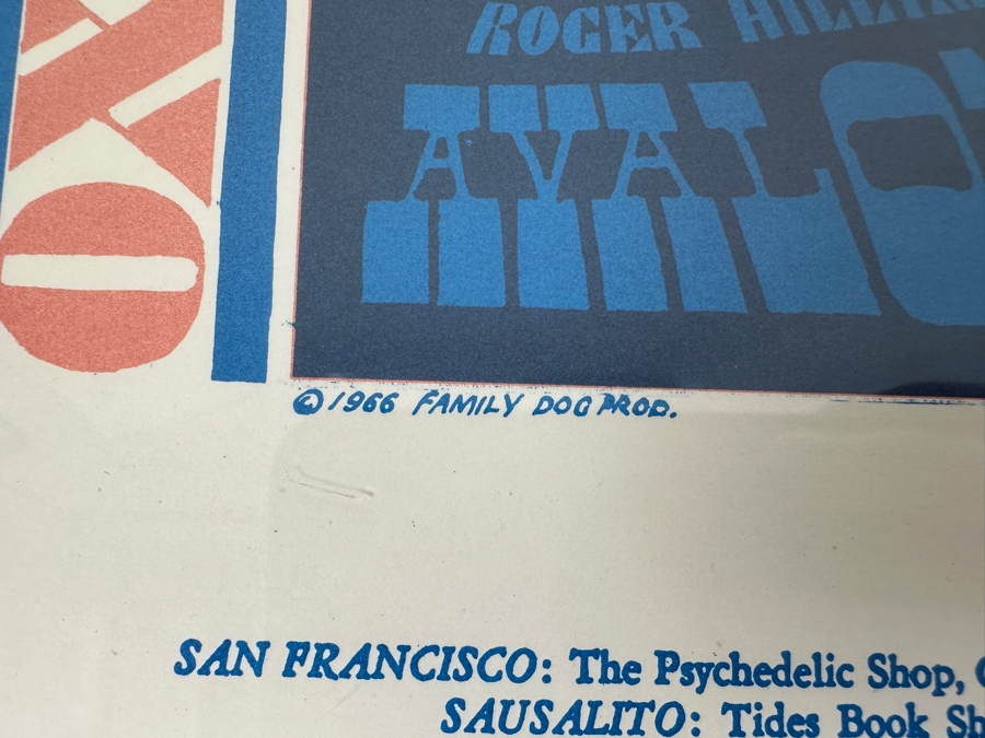 Vintage 1966 Victor Moscoso / Family Dog Prod. Concert Poster Featuring Big Brother & The Holding Co. 'Indian With The Swirling Eyes' Avalon Ballroom In San Francisco Psychedelic No. 38-3 14' X 20.5' Framed [Photo 8]
