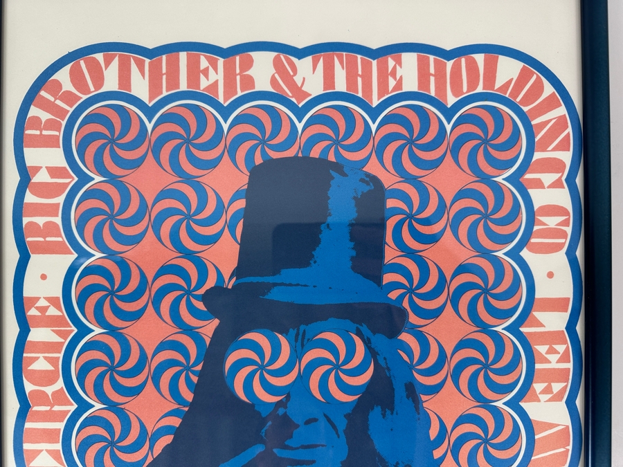 Vintage 1966 Victor Moscoso / Family Dog Prod. Concert Poster Featuring Big Brother & The Holding Co. 'Indian With The Swirling Eyes' Avalon Ballroom In San Francisco Psychedelic No. 38-3 14' X 20.5' Framed [Photo 3]