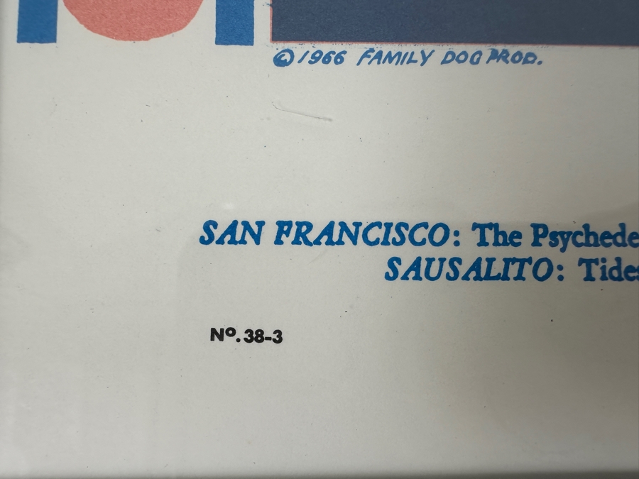 Vintage 1966 Victor Moscoso / Family Dog Prod. Concert Poster Featuring Big Brother & The Holding Co. 'Indian With The Swirling Eyes' Avalon Ballroom In San Francisco Psychedelic No. 38-3 14' X 20.5' Framed [Photo 9]