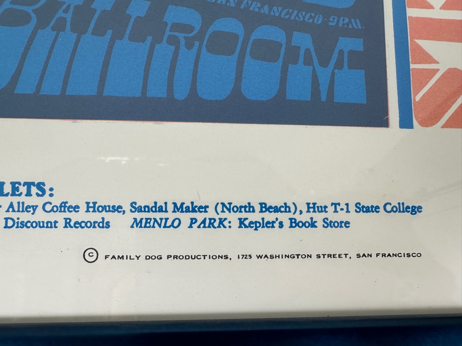 Vintage 1966 Victor Moscoso / Family Dog Prod. Concert Poster Featuring Big Brother & The Holding Co. 'Indian With The Swirling Eyes' Avalon Ballroom In San Francisco Psychedelic No. 38-3 14' X 20.5' Framed [Photo 10]