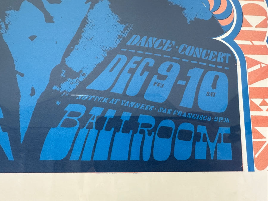 Vintage 1966 Victor Moscoso / Family Dog Prod. Concert Poster Featuring Big Brother & The Holding Co. 'Indian With The Swirling Eyes' Avalon Ballroom In San Francisco Psychedelic No. 38-3 14' X 20.5' Framed [Photo 7]