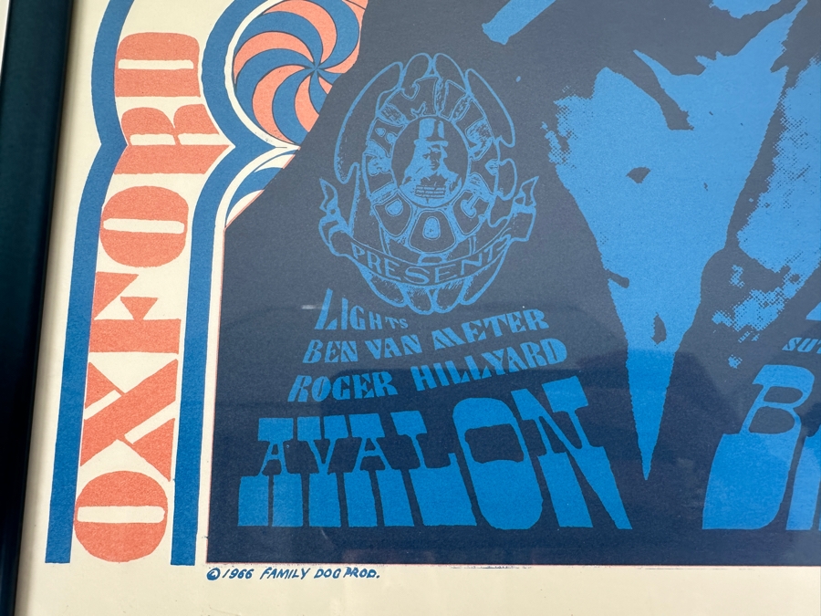 Vintage 1966 Victor Moscoso / Family Dog Prod. Concert Poster Featuring Big Brother & The Holding Co. 'Indian With The Swirling Eyes' Avalon Ballroom In San Francisco Psychedelic No. 38-3 14' X 20.5' Framed [Photo 6]